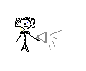 300x250 Skinny Man With Big Ears Holding A Megaphone Drawing - Megaphone Drawing