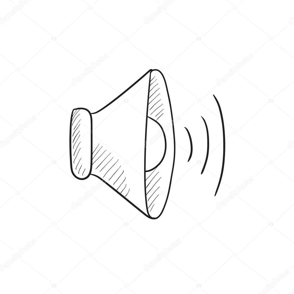 1024x1024 Speaker Drawing Megaphone For Free Download - Megaphone Drawing