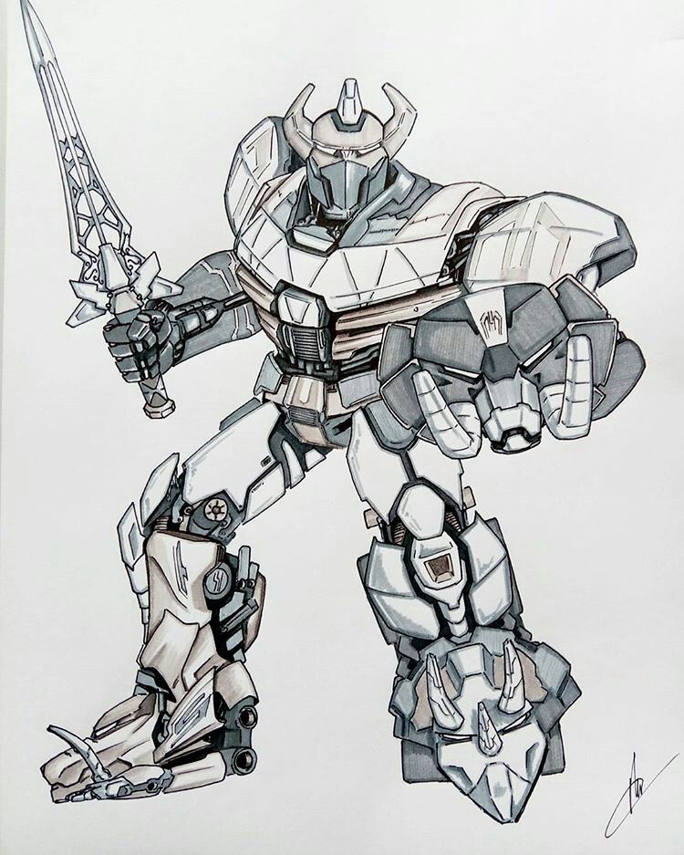 750x937 mmpr megazord drawing - Megazord Drawing