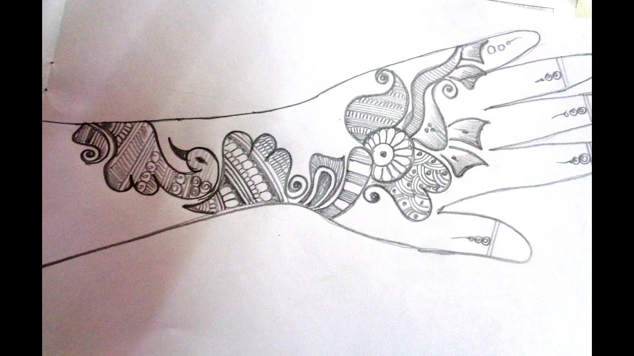 1280x720 How To Draw A Mehndihenna Design On Paper - Mehndi Design Drawing