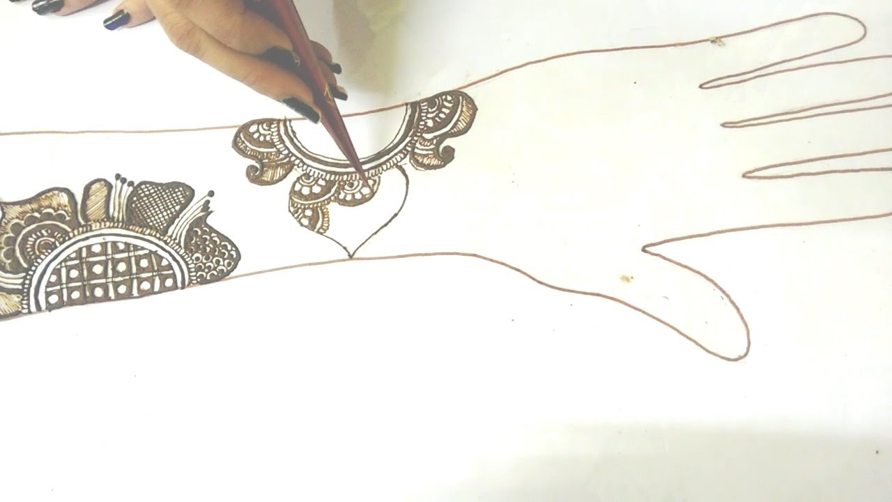 1280x720 new mehndi designs drawn paper how to draw on youtube design - Mehndi Design Drawing