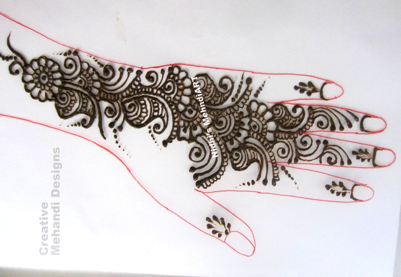 1301x900 how to initiate arabic henna mehndi design tutorial nidhi's art - Mehndi Drawing