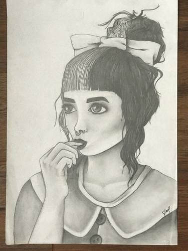 375x500 Portrait Of Melanie Martinez Drawing - Melanie Martinez Drawing