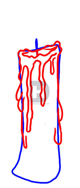 270x634 How To Draw A Candle, Step - Melting Candle Drawing
