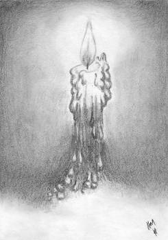 245x350 Melting Candle - Melting Candle Drawing