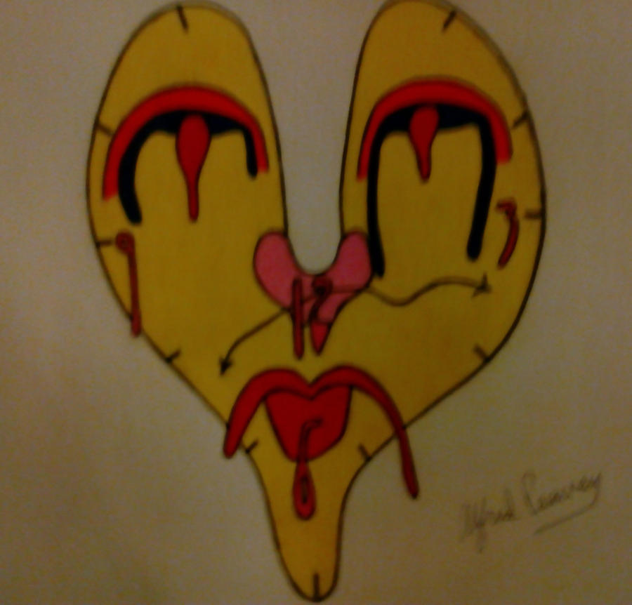 900x862 Melting Clock Face Drawing - Melting Clock Drawing