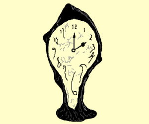 300x250 Melting Clock Shows That It's O' Clock Drawing - Melting Clock Drawing