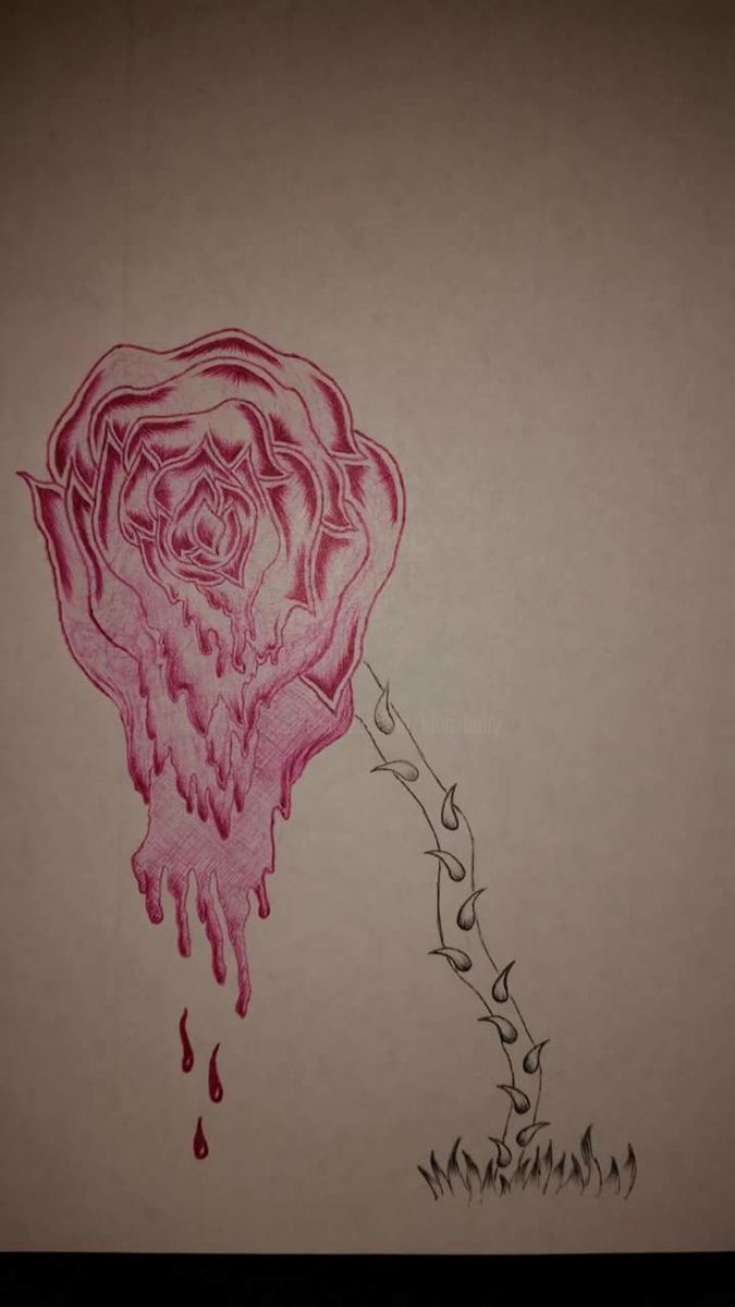 675x1200 Melting Rose Drawing - Melting Drawing