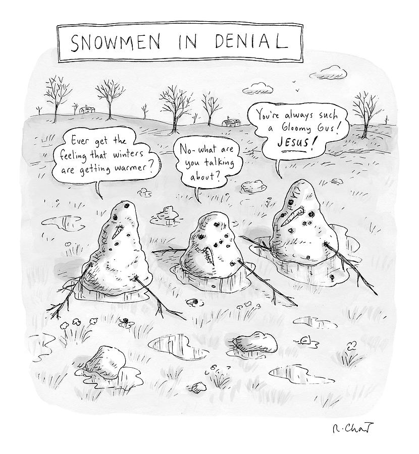 830x900 Three Melting Snowmen Are In Denial Drawing - Melting Drawing