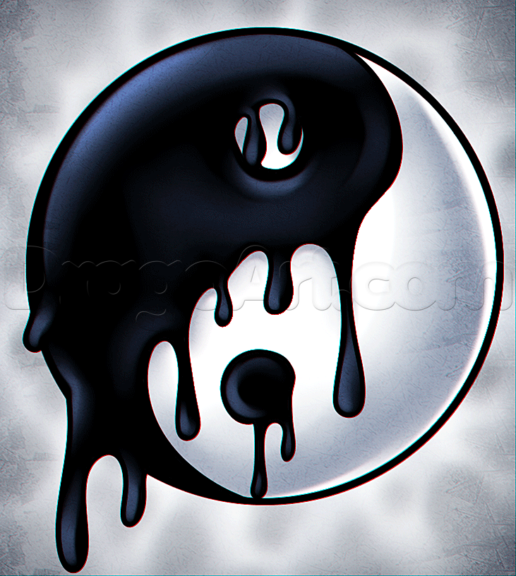 731x816 How To Draw A Melting Yin Yang, Step - Melting Drawing