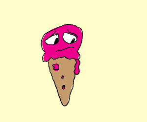 300x250 Melting Ice Cream Cone Is Sad - Melting Ice Cream Drawing