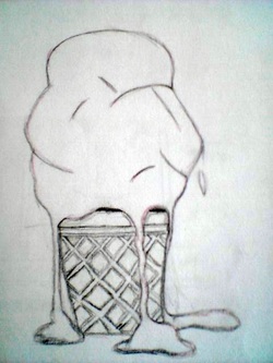 250x333 Sketch - Melting Ice Cream Drawing