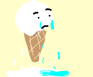 300x250 A Sad Melting Ice Cream Drawing - Melting Ice Cream Drawing