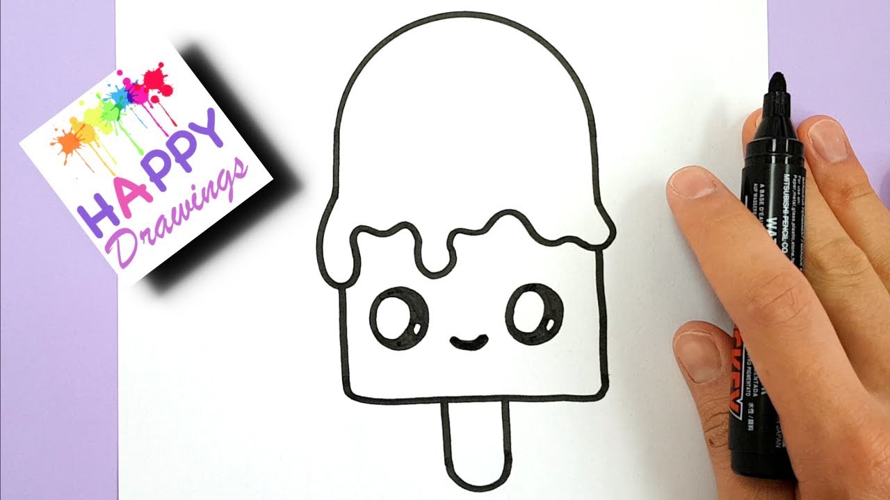 1280x720 How To Draw A Cute Melting Ice Cream Step - Melting Ice Cream Drawing