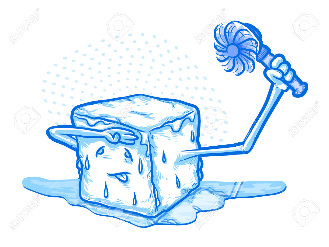 1300x975 Ice Clipart Melted Ice - Melting Ice Cube Drawing