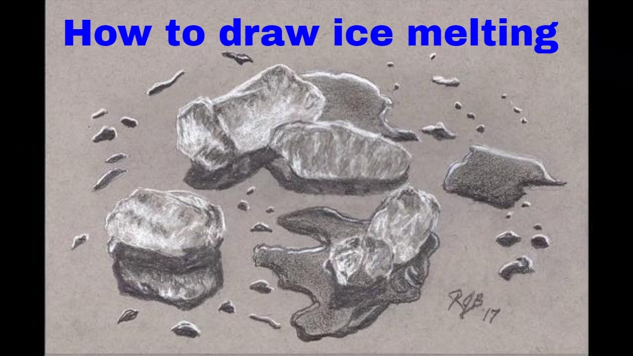 1280x720 Pencil Drawing Of Melting Ice Cubes - Melting Ice Cube Drawing