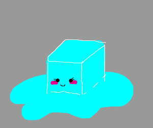 300x250 Melting Kawaii Ice Cube Drawing - Melting Ice Cube Drawing