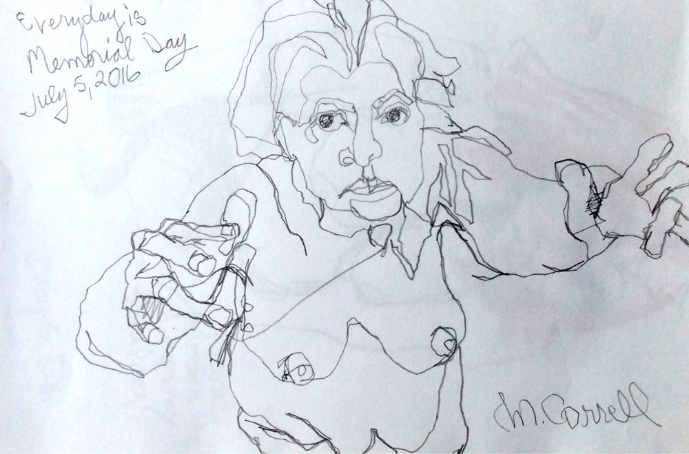 1000x659 contour drawings margaret correll - Memorial Day Drawings