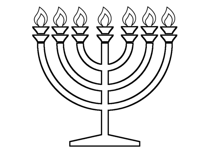 750x531 coloring - Menorah Drawing