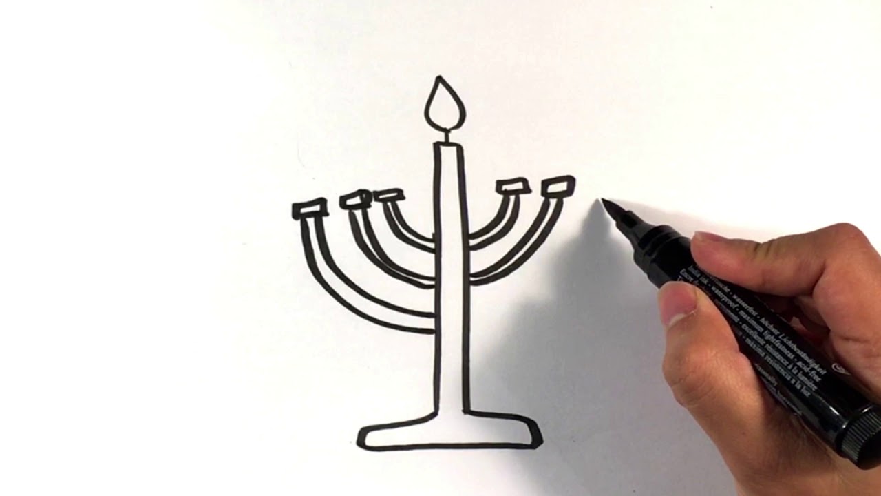 1280x720 how to draw a menorah - Menorah Drawing