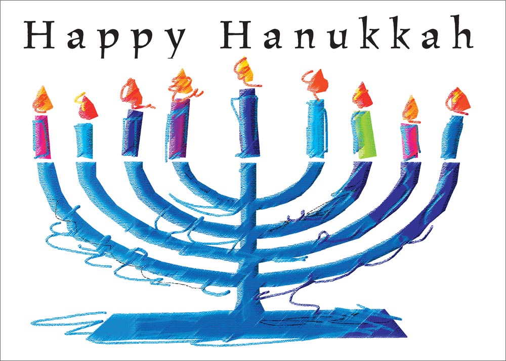 1000x714 menorah drawing holiday cards - Menorah Drawing
