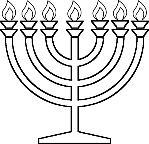 600x580 menorah free vector in open office drawing - Menorah Drawing