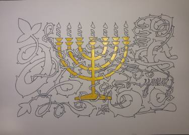375x268 blanodo menorah drawing - Menorah Drawing