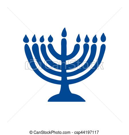450x470 blue hand drawn menorah hand drawn image of blue menorah - Menorah Drawing