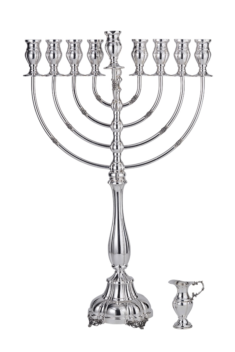 800x1195 buy sterling silver hanukkah menorah, rounded arms and oil chalice - Menorah Drawing