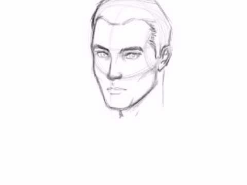 480x360 How To Draw A Male Face - Mens Drawinging