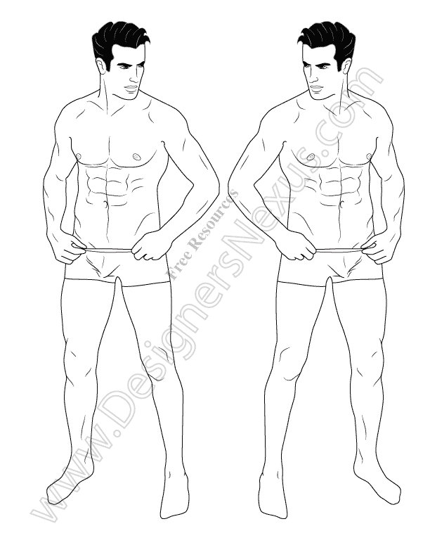 612x792 fashion figure male croquis - Mens Fashion Drawings