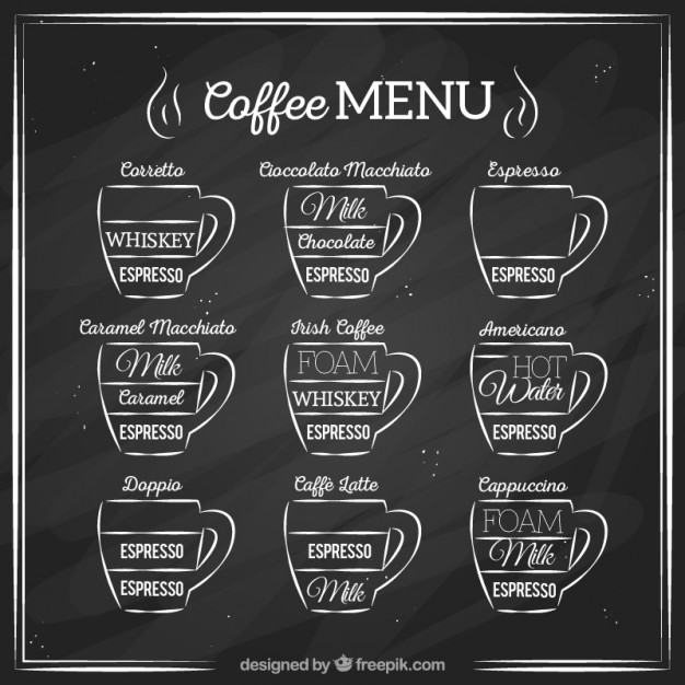 626x626 hand drawn coffee menu vector free download - Menu Drawing