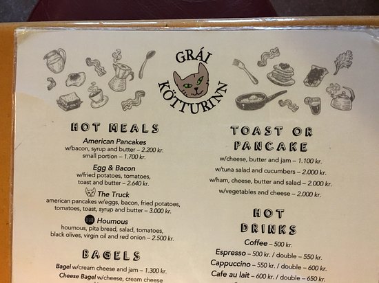 550x412 part of menu with drawing of gray cat from the reykjavik cafe - Menu Drawing