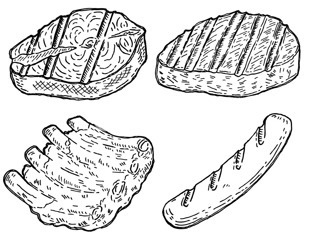 Рисунок мясо на гриле