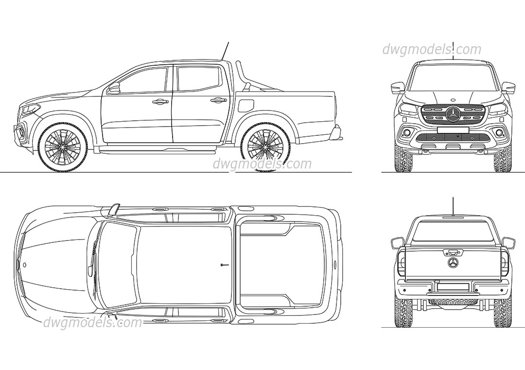 1080x760 mercedes benz x class download autocad drawing for modeling - Mercedes Benz Drawing