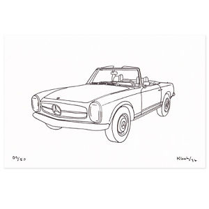300x300 classic car art mercedes benz pagoda original limited - Mercedes Benz Drawing