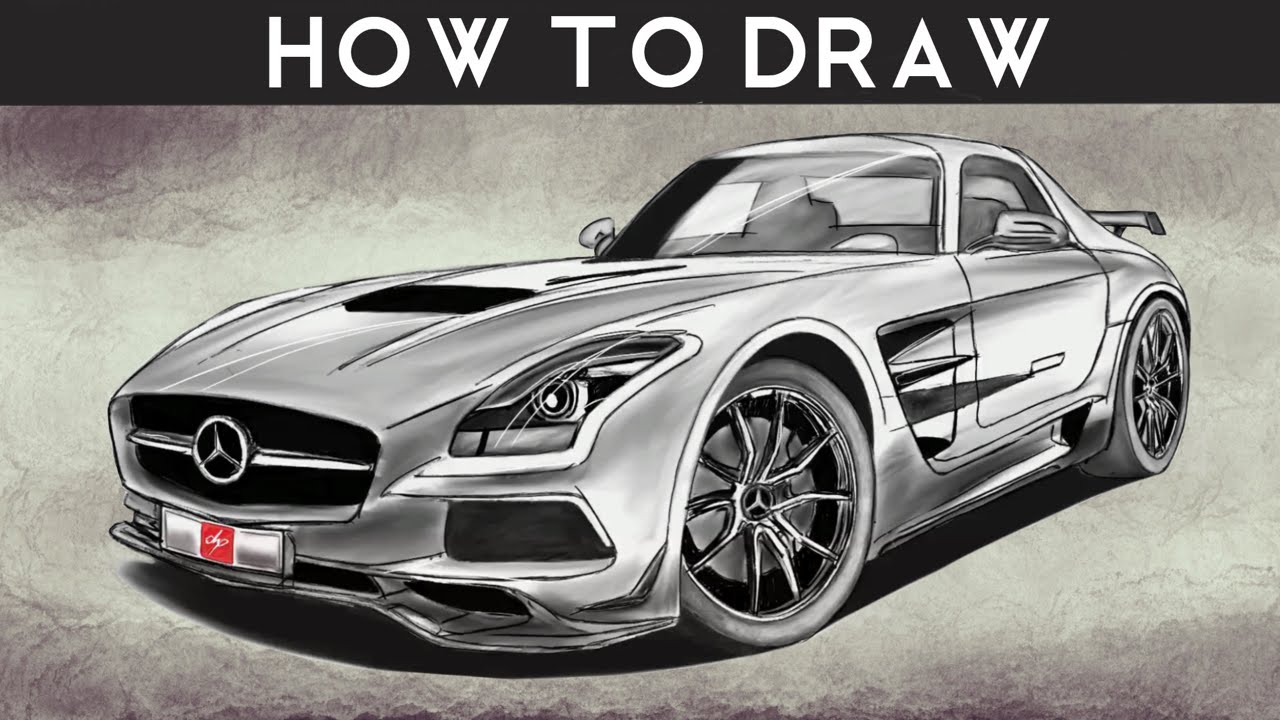 1280x720 how to draw a mercedes benz sls amg black series - Mercedes Benz Drawing