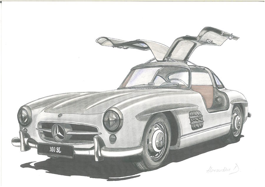 900x636 Mercedes Sl Drawing - Mercedes Drawing