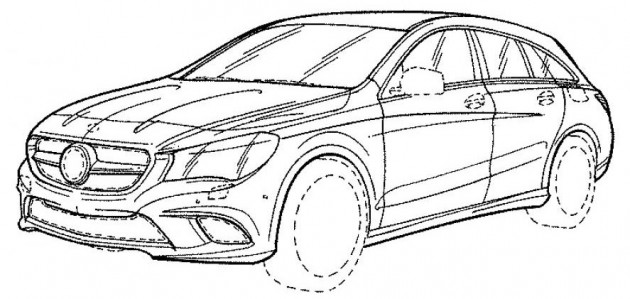 630x299 mercedes benz cla shooting brake facelift revealed in patent - Mercedes Drawing