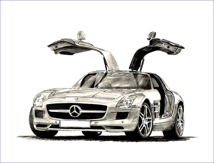 900x688 mercedes benz s l s drawing - Mercedes Drawing