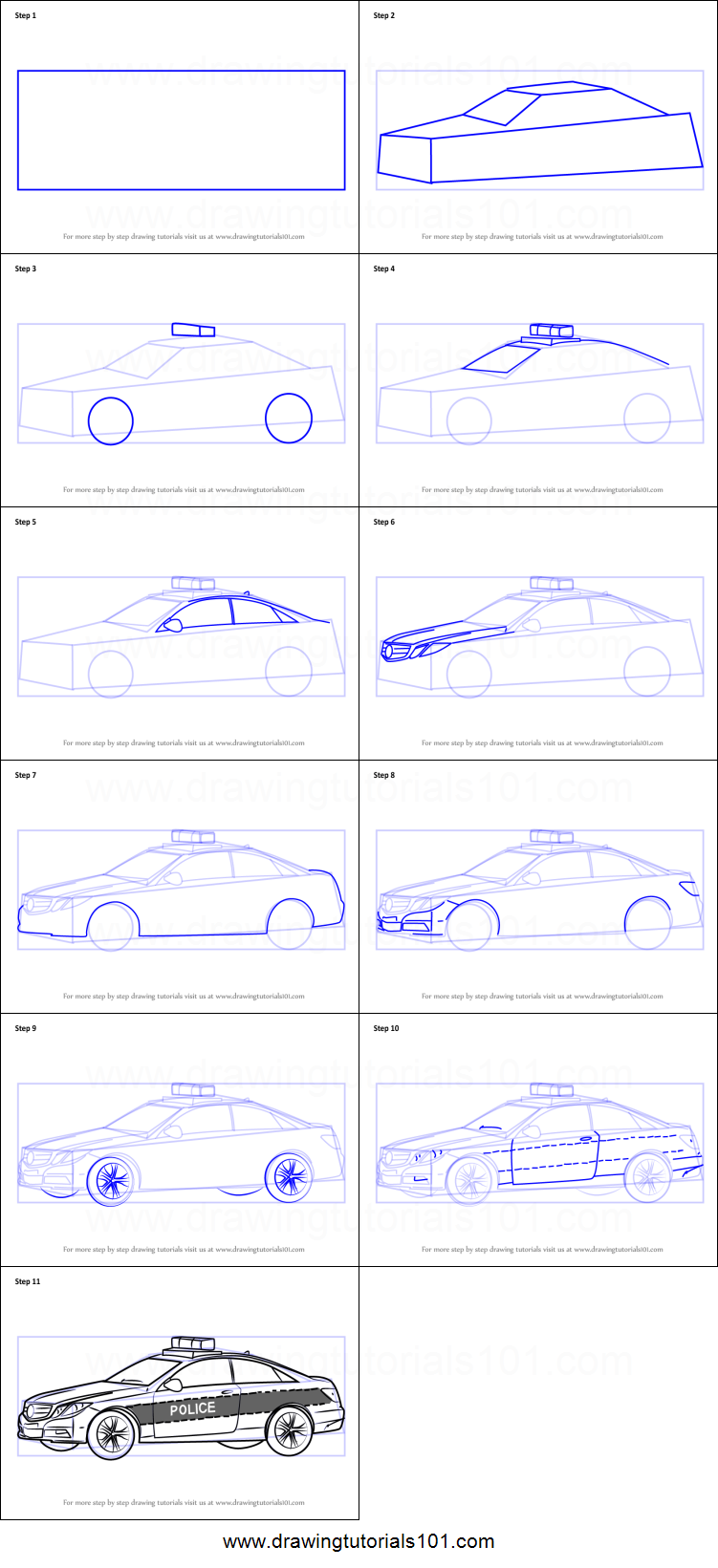 751x1641 How To Draw A Mercedes Police Car Printable Step - Mercedes Drawing