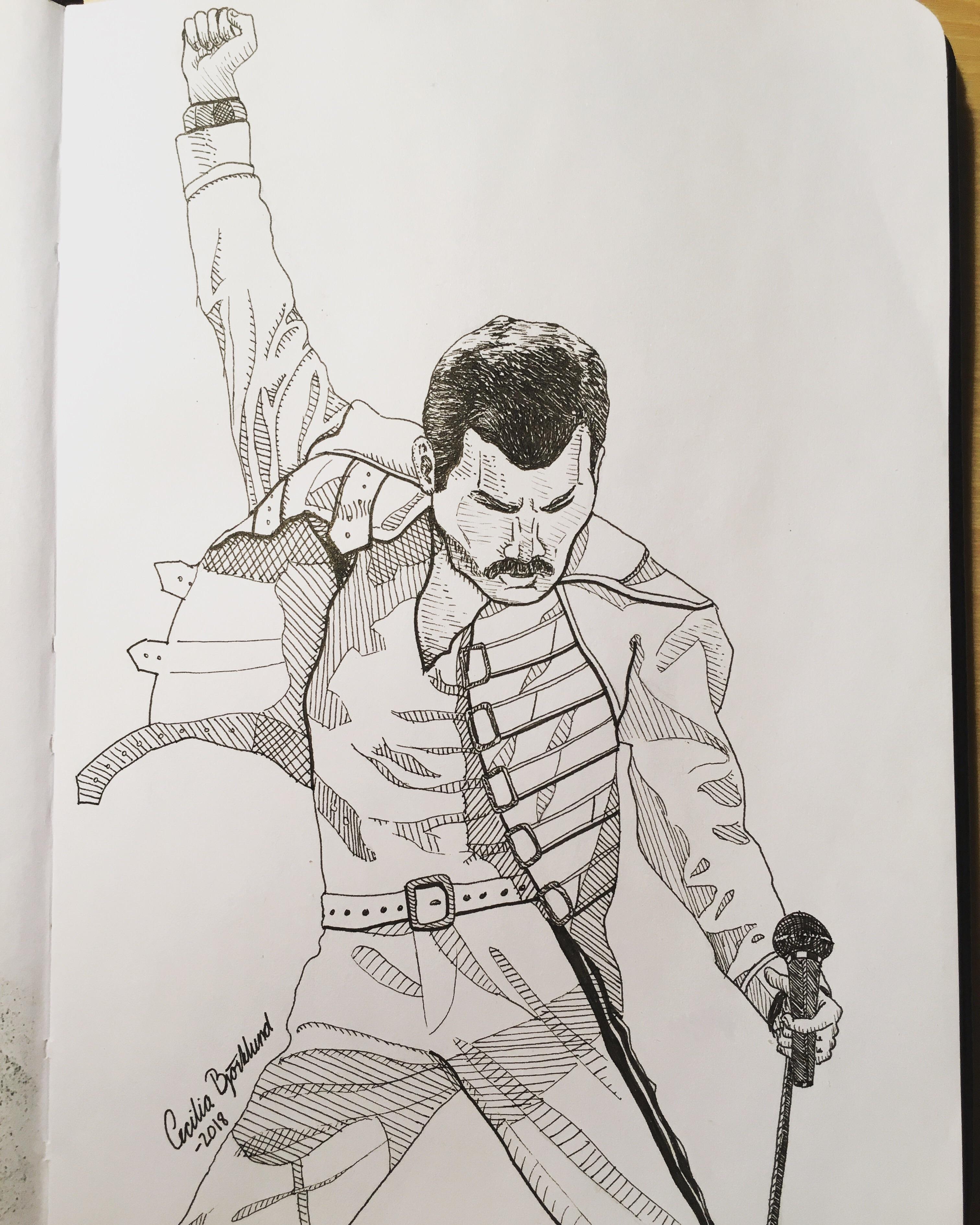 3024x3780 Freddie Mercury Drawing - Mercury Drawing