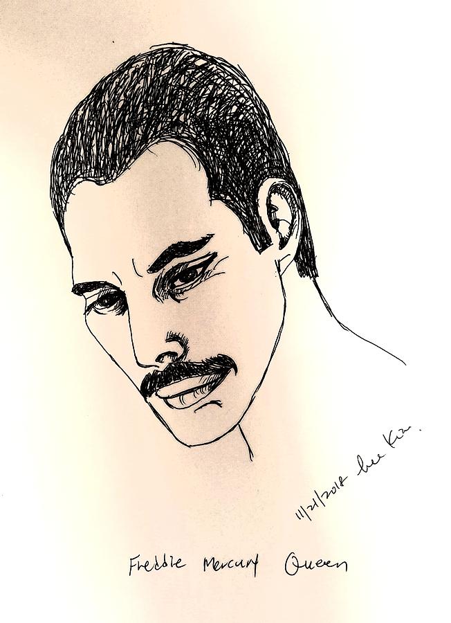 652x900 Freddie Mercury Drawing - Mercury Drawing