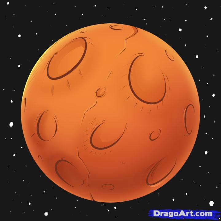 720x720 How To Draw A Planet, Step - Mercury Drawing