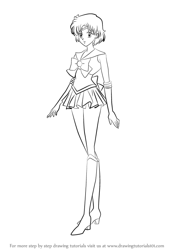 596x842 learn how to draw sailor mercury from sailor moon - Mercury Drawing