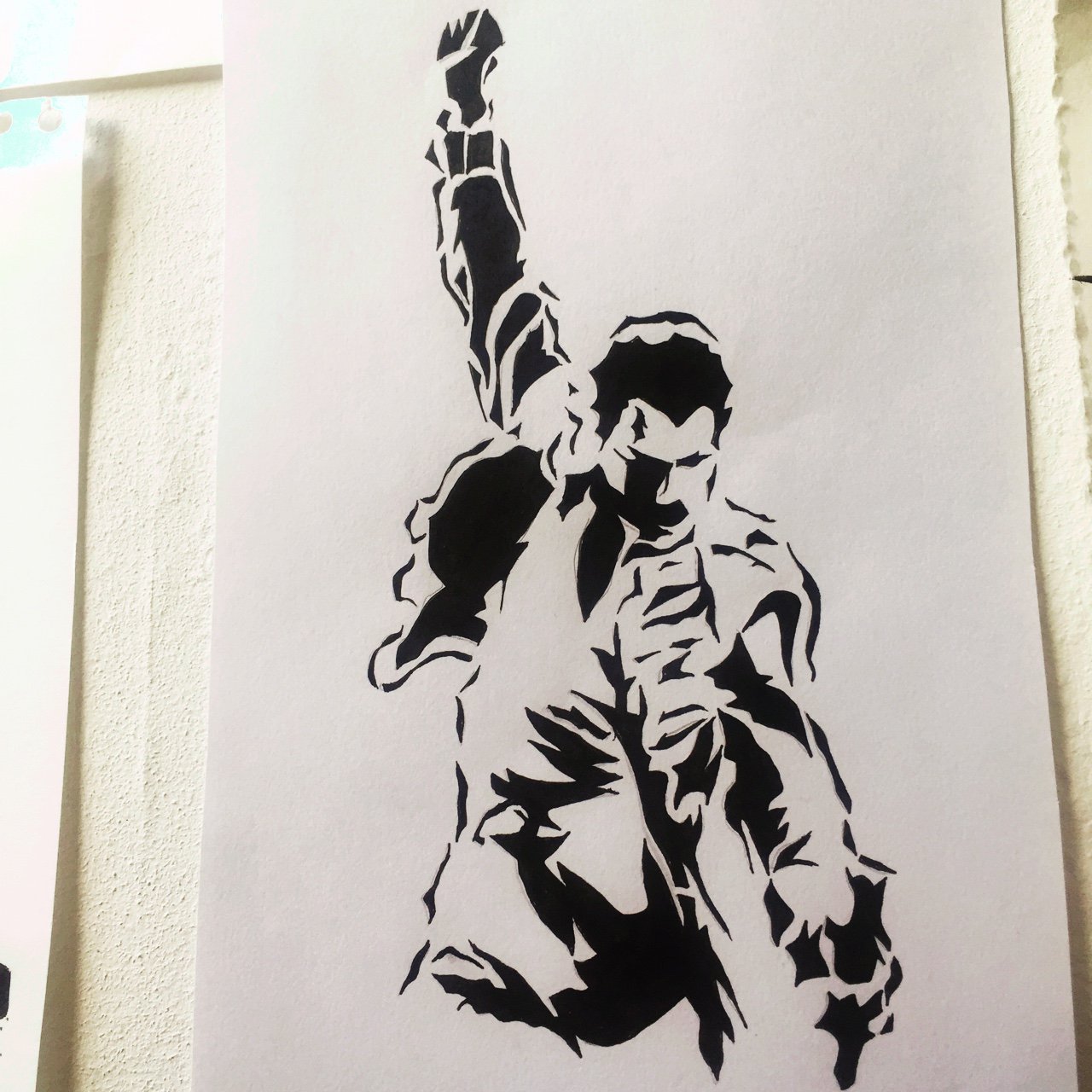 1280x1280 Print Of Freddie Mercury Drawing From Queen Drawn - Mercury Drawing