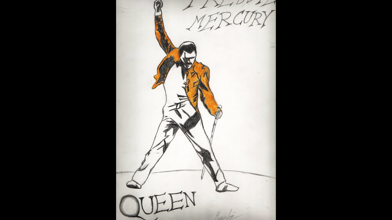 1280x720 Drawing Freddie Mercury - Mercury Drawing