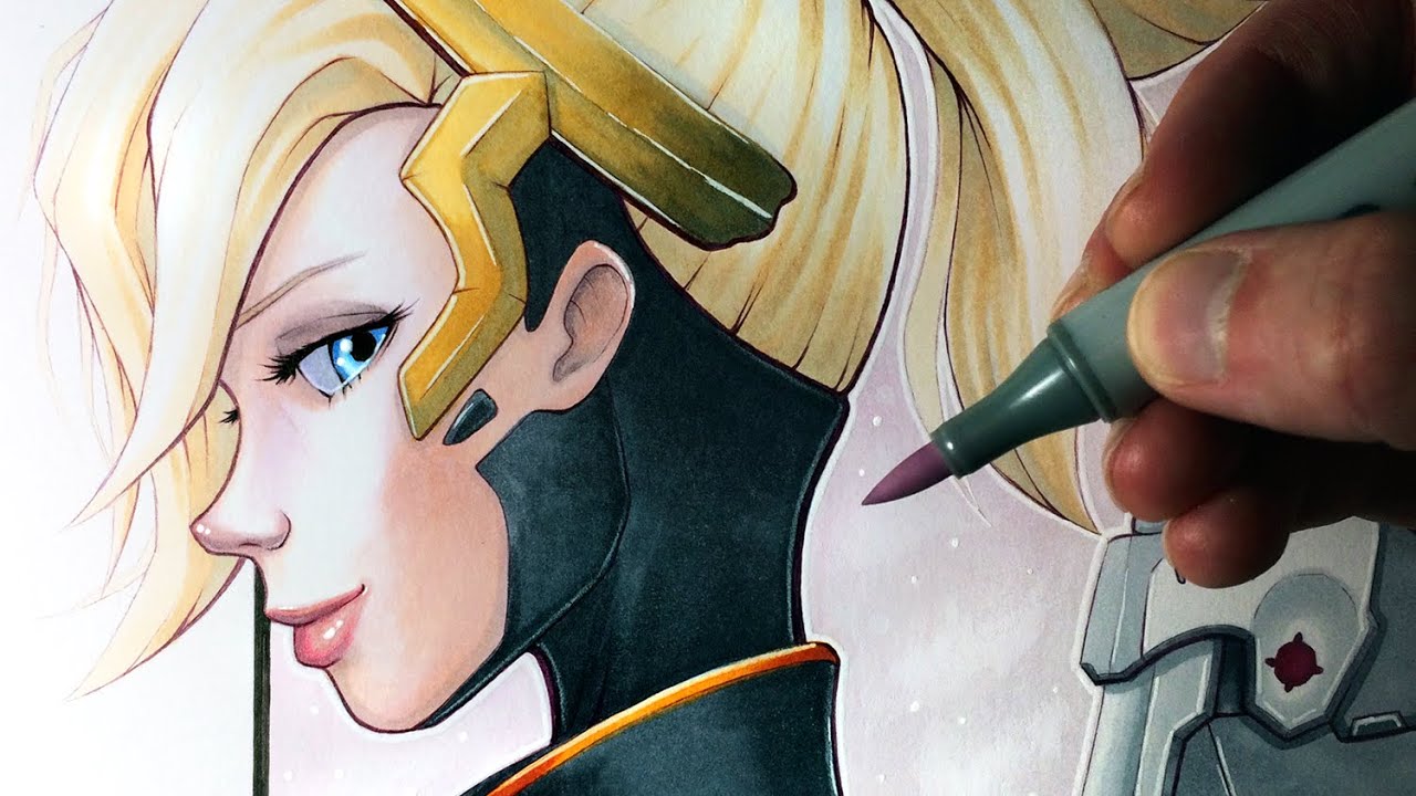 1280x720 let's draw mercy from overwatch - Mercy Drawing
