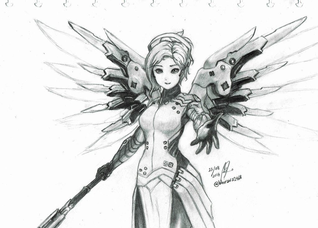 1023x733 overwatch mercy - Mercy Drawing