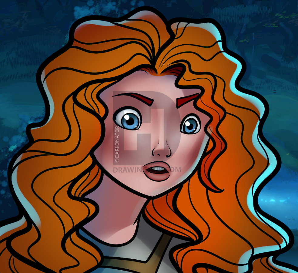 983x900 how to draw brave, merida, step - Merida Drawing